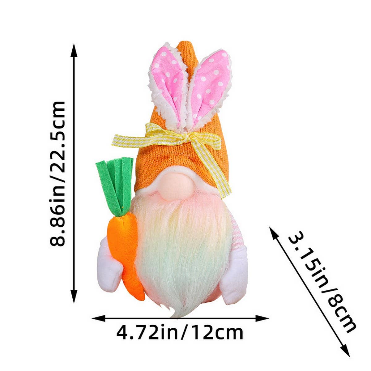 EASTER BUNNY GNOME HOLDING A BOUQUET OF FLOWERS_CWMM3481