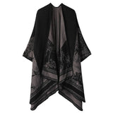 CAPE DARK DOUBLE SIDED WARM OUTER WEAR THICK SHAWL_CWASC2116
