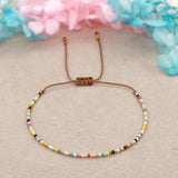 HAND WOVEN BEADED MULTI COLOR RICE BEAD BRACELET_CWMM3851
