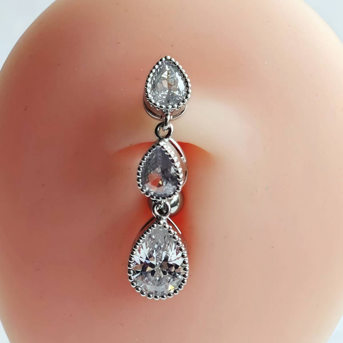 Teardrop Zircon Belly Button Ring For Women_Cwmm9455