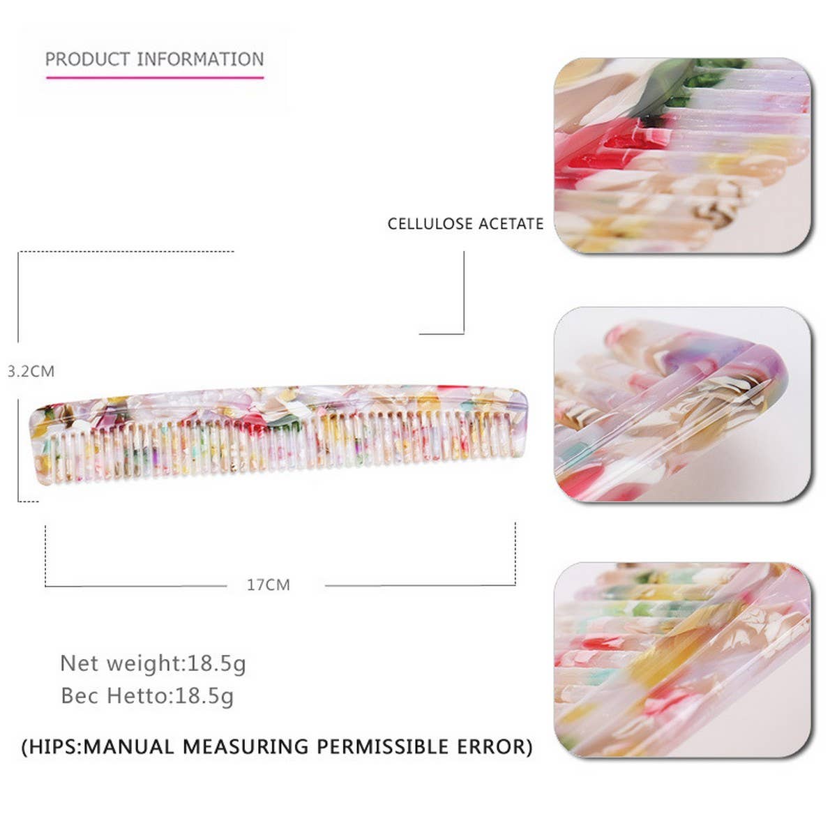 GRADIENT TEETH HAIR COMB LONG COMB 4 0MM THICKCOMB_CWAHA4187