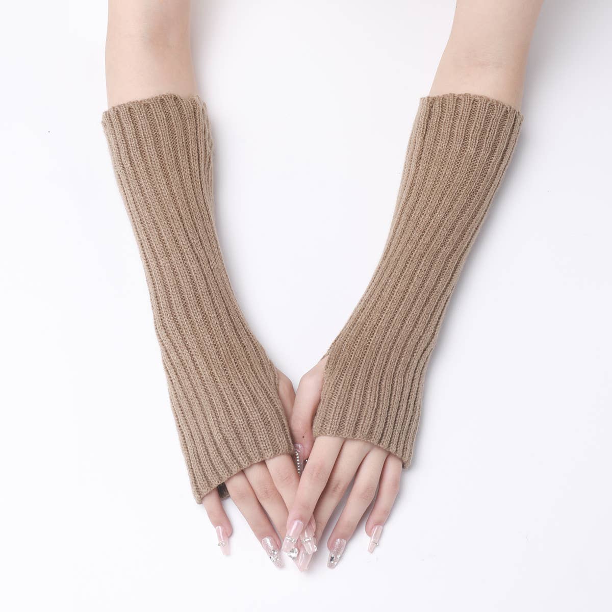 Long Knitted Warm Fingerless Gloves_Cwag0096