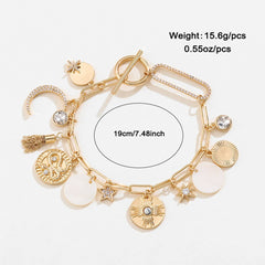 Womens Starry Sky Necklace Bracelet Earrings Set