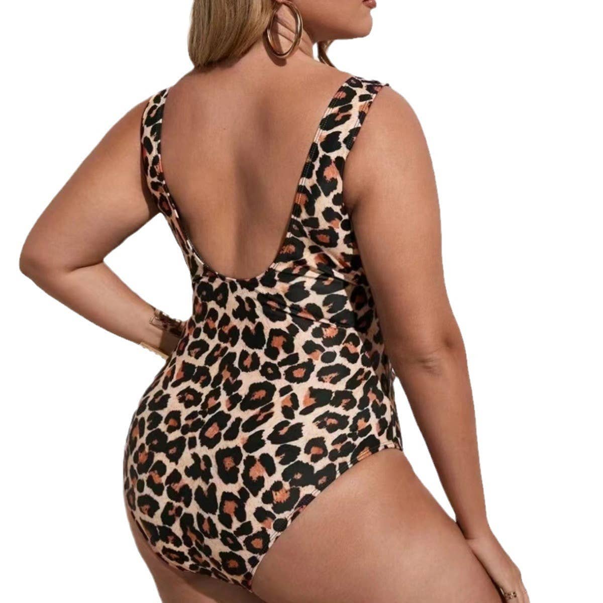 STYLISH LEOPARD PRINT ONE PIECE BIKINI SWIMSUIT_CWMW0217