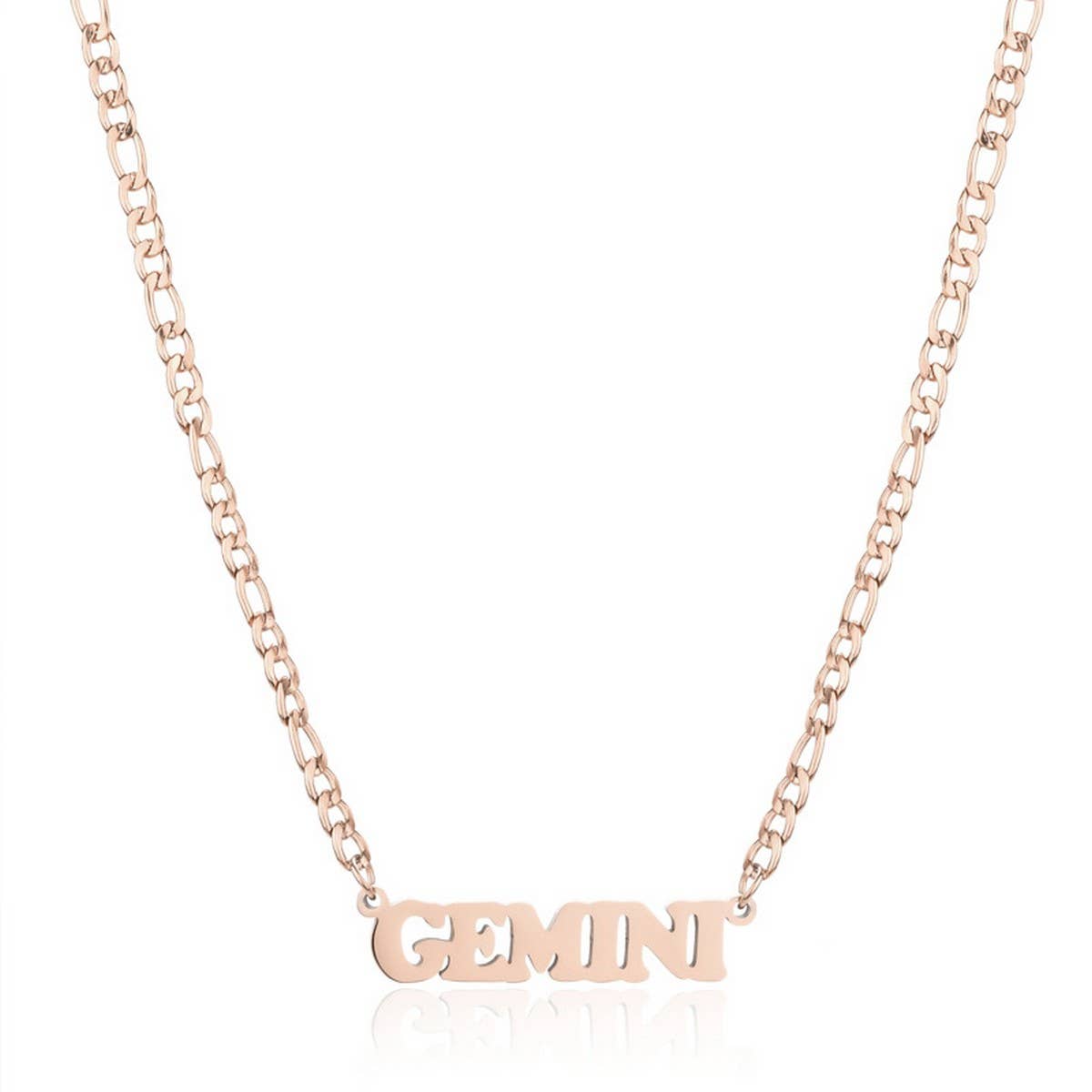 SIMPLE TWELVE ZODIAC STAINLESS STEEL GOLD NECKLACE_CWMM2726