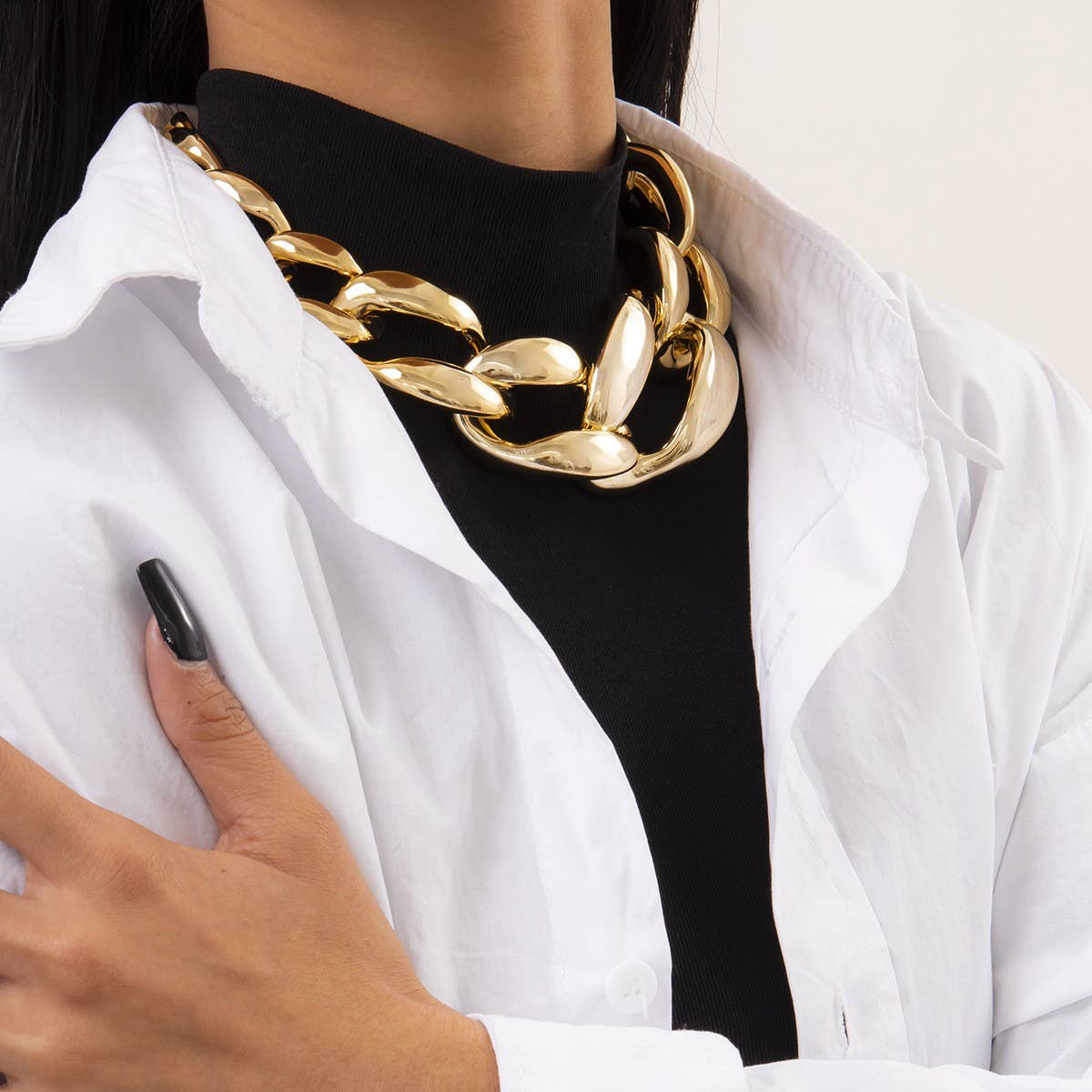 HIP HOP PUNK THICK CHAIN HOLLOW NECKLACE_CWAJE1164