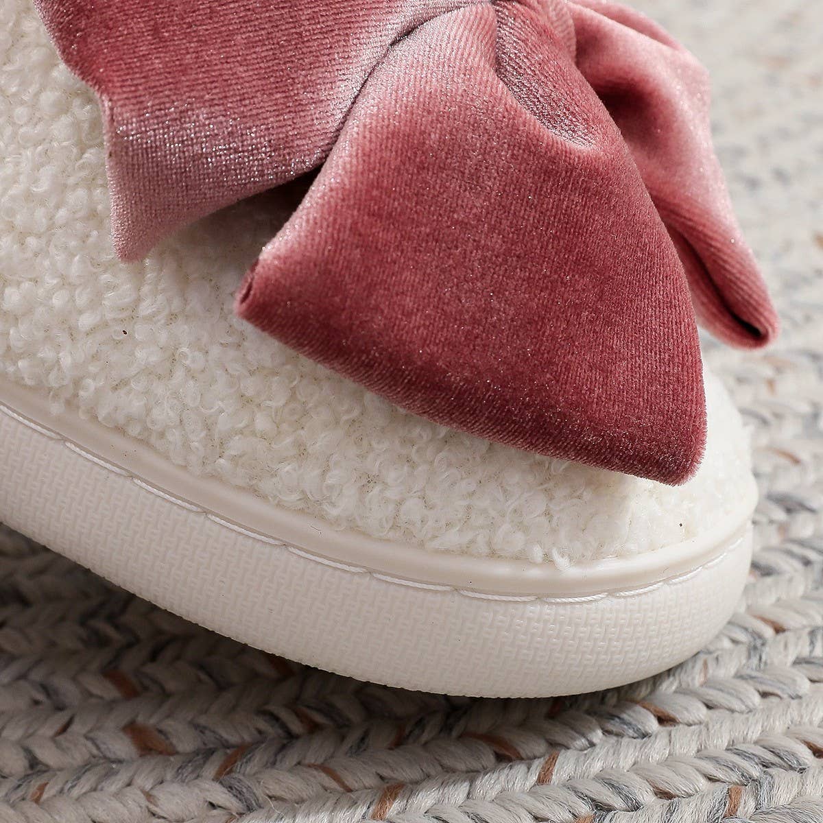 Winter Warm Bow Cotton Slippers For Women_Cwshf00227