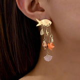 STAINLESS STEEL OCEAN SERIES CONCH SHELL EARRINGS_CWAJE5117