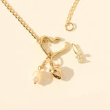 BASIC LOOSE CHAIN HEART ROUND NECKLACE_CWMM5711