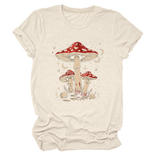 PLAYFUL RED MUSHROOM PRINT WOMENS BASE TEE_CWTTS1510