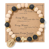 CROSS WOODEN BEADS RETRO SIMPLE BRACELET_CWAJE2104