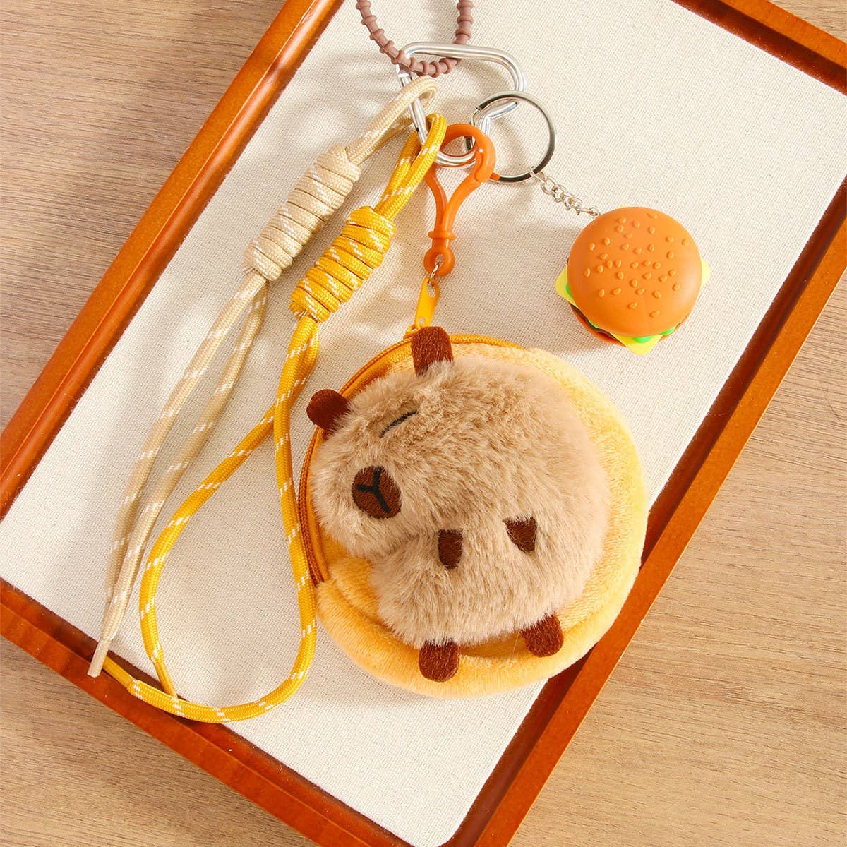 CAPYBARA PLUSH COIN EARBUD BAG KEYCHAIN_CWMM7746