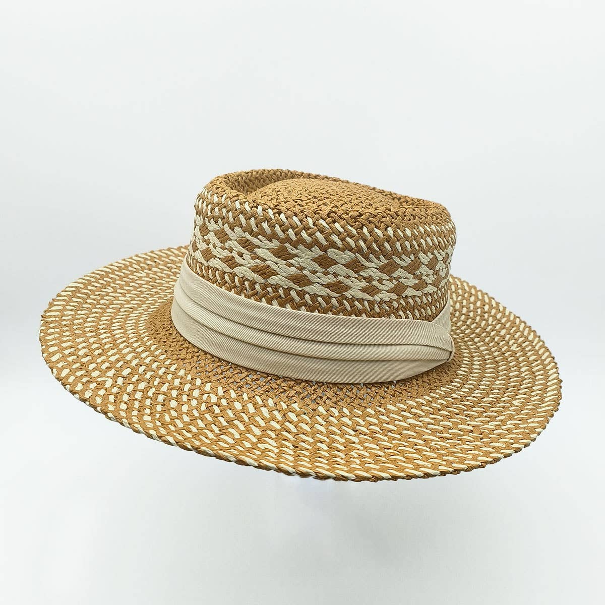 BRITISH RETRO HANDMADE WOVEN STRAW HAT_CWAH1171