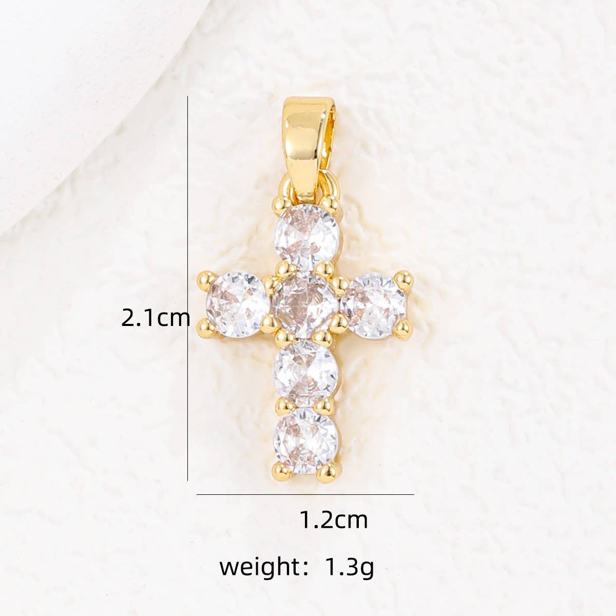 COLORFUL ZIRCON DECEMBER CROSS PENDANT NECKLACE_CWMM5872