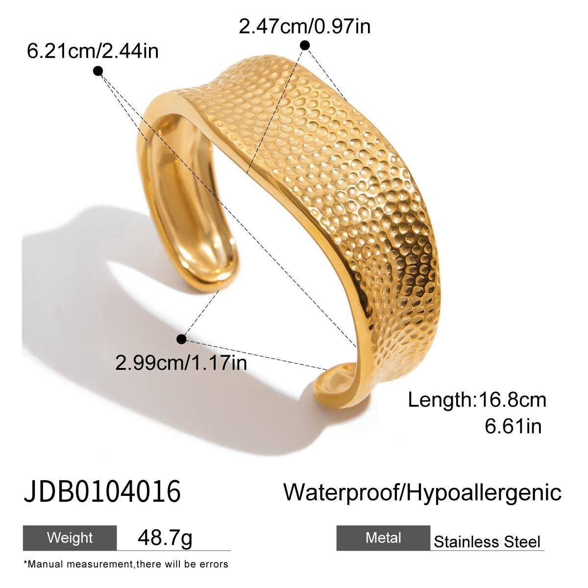 18K GOLD OPEN BANGLE LUXURY STAINLESS STEEL_CWAJE4668