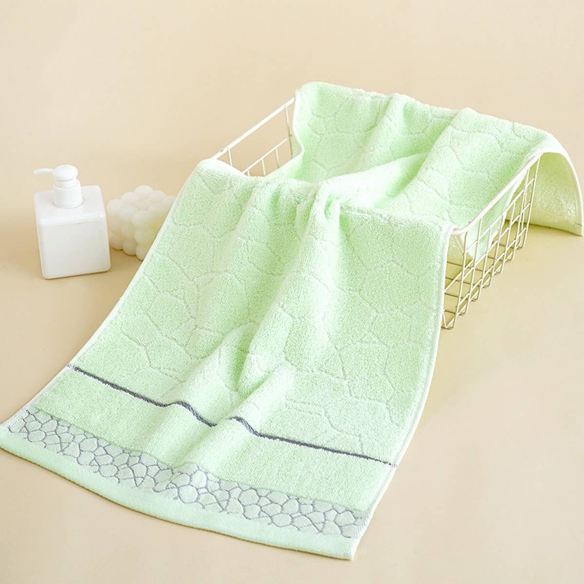 PURE COLOR COTTON QUALITY FLOWER THICK WOOL TOWEL_CWMM2299