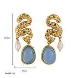 Trendy Snake Texture Stainless Steel Earrings