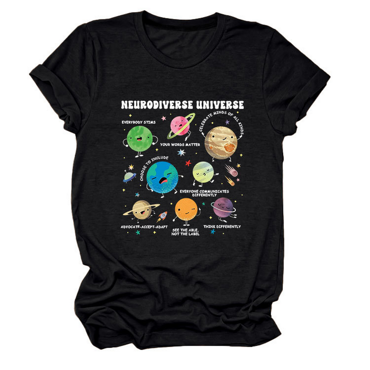 CASUAL CUTE TEE NEURODIVERSE UNIVERSE DESIGN_CWTTSL0513