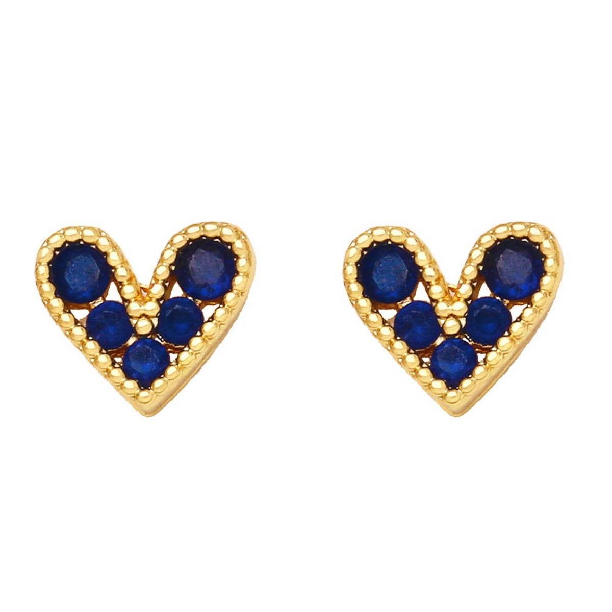 MINI COLORED ZIRCON HEART SHAPED EARRINGS_CWAJE0974