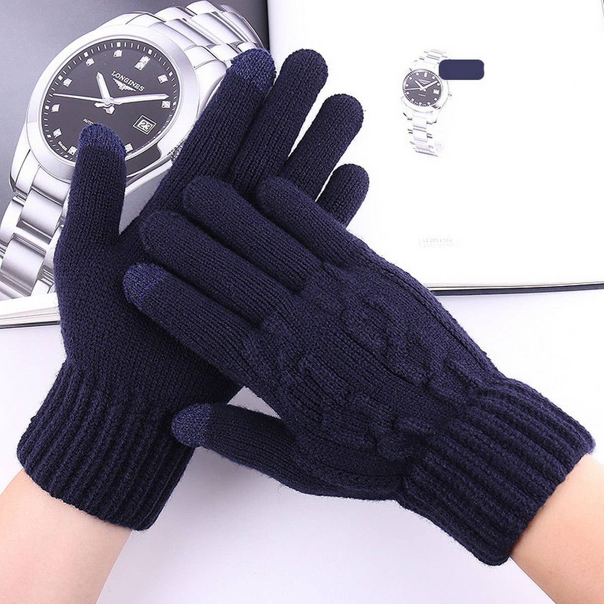 NEW MENS COLD PROOF KNITTED TOUCHSCREEN GLOVES_CWAG0394