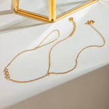 Trendy Triple Zircon Ring Anklet, 18K Gold Steel