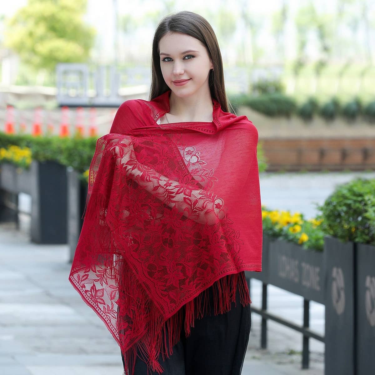LACE SHAWL FOR WOMEN EVENING CASUAL WRAP_CWASC1082