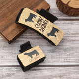 Western Animal Hair Claw Set Leather Shark Clips_Cwasc1619