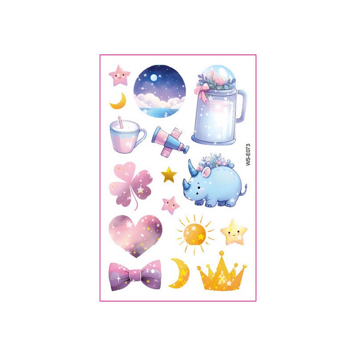 GLITTER CARTOON TATTOO STICKERS FOR KIDS BEAR SET_CWMM8363