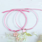 PINK FOUR LEAF CLOVER LOVE WOVEN BRACELET_CWAJE0732