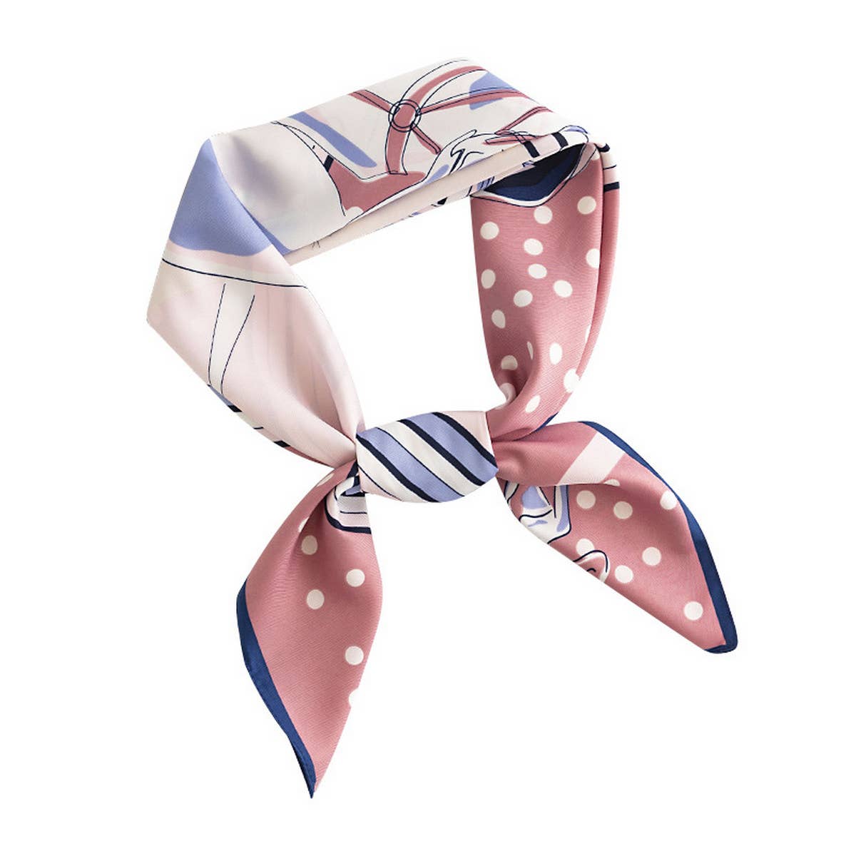 Vintage Circle Print Square Scarf