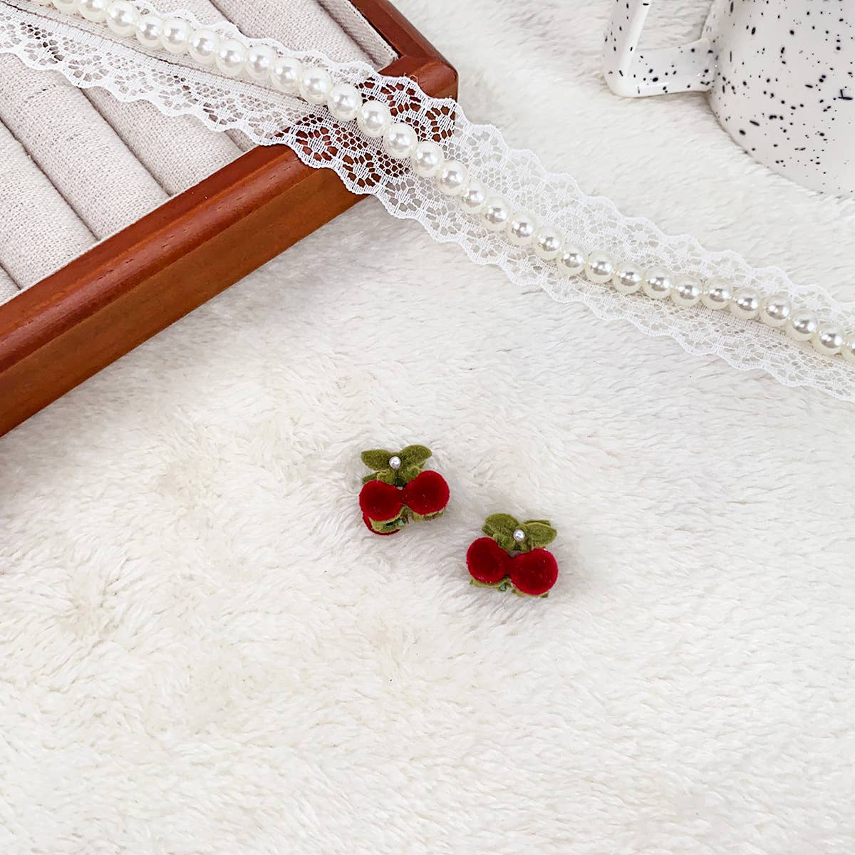 Alloy Flocking Tulip Hairpin Flower Grab Clip_Cwaha5997