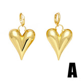 GOLD PLATED HEART SHAPED PENDANT EARRINGS_CWAJE1031
