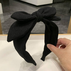 AUTUMN AND WINTER RABBIT EARS CUTE BOW HEADBAND_CWAHA2559