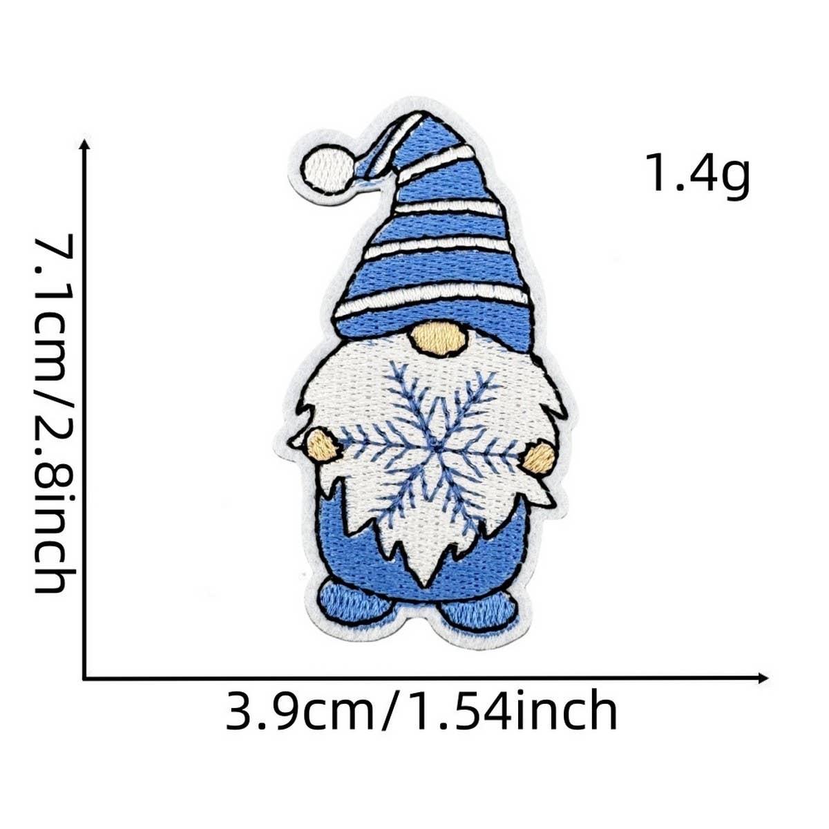 Winter Blue Christmas Graffiti Embroidered Patch_Cwmm4028