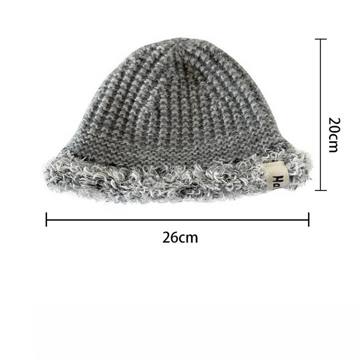 2 6 YEARS OLD PLUSH BRIM BUCKET HAT KNITTED HAT_CWAH2044