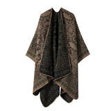 CAPE DARK DOUBLE SIDED WARM OUTER WEAR THICK SHAWL_CWASC2118