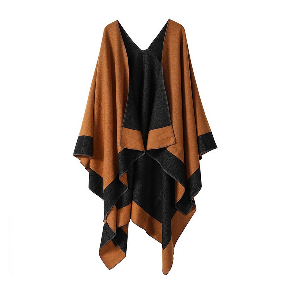 SOLID COLOR DOUBLE SIDED CAPE SHAWL OUTER CAPE_CWASC2130