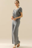 Women Solid Color Baggy Wide Leg Pants_Cwblp397