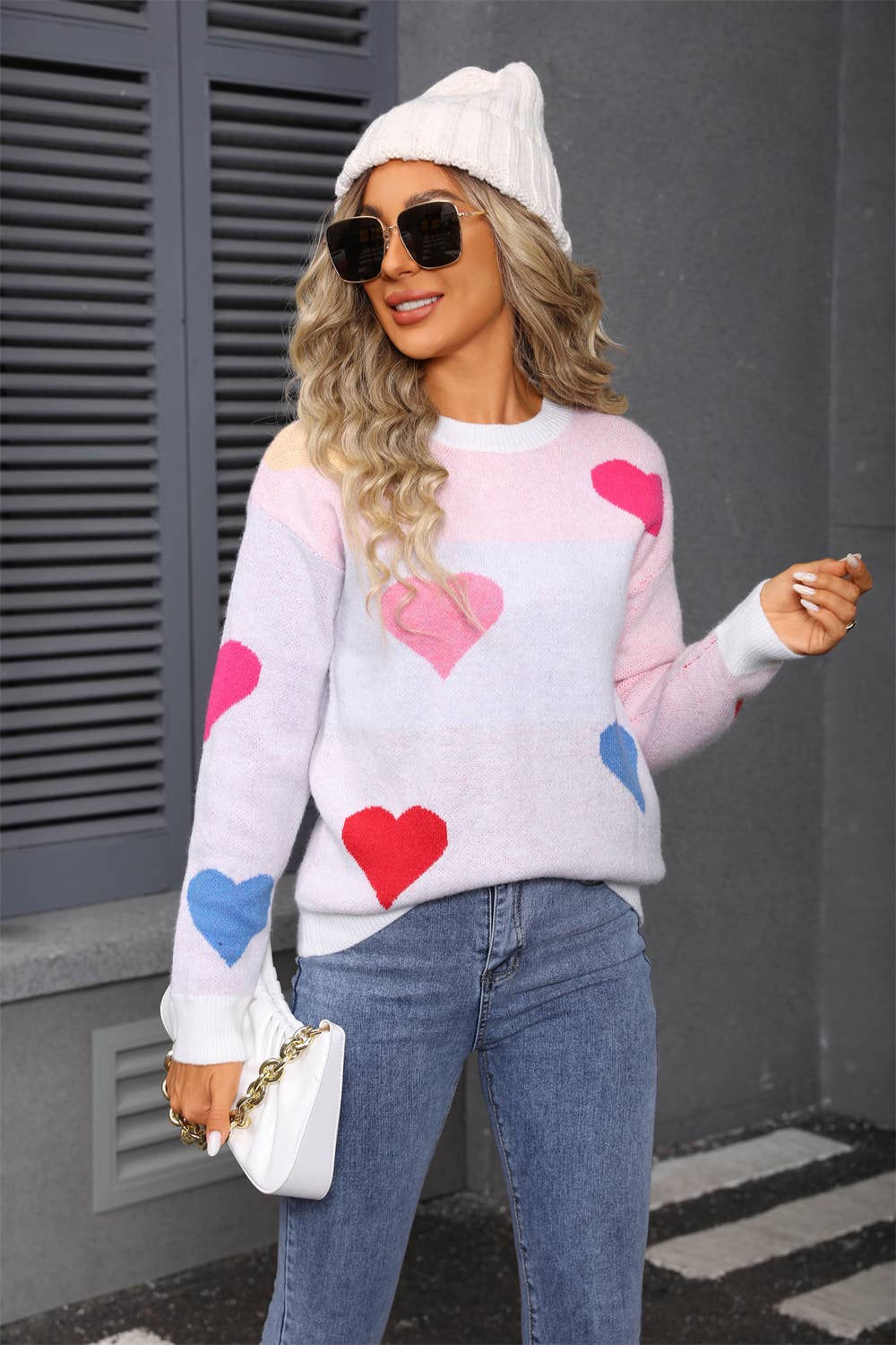 Valentines Day Small Heart Pullover Sweater