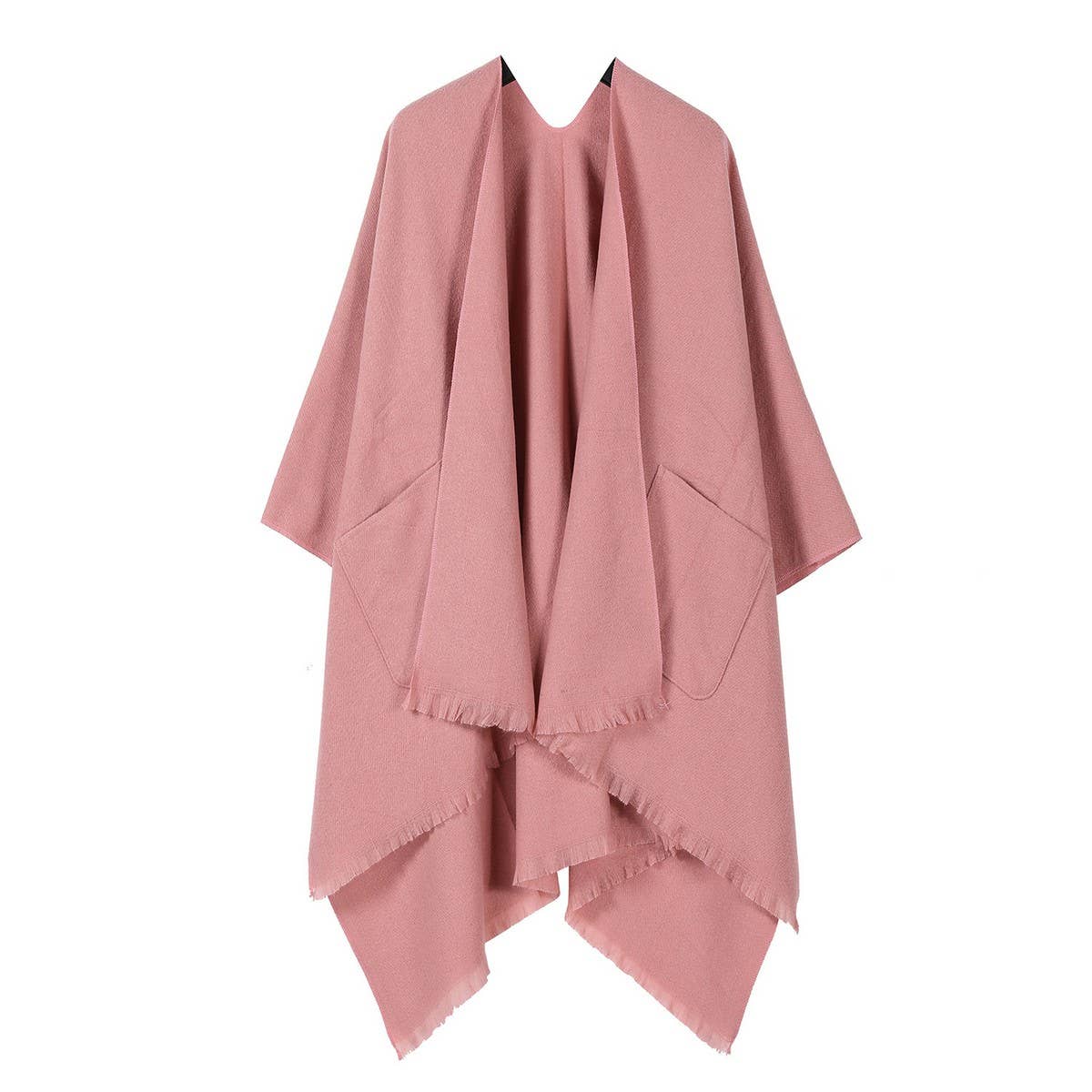 SOLID COLOR SHAWL POCKET WARM SCARF CAPE_CWASC2182