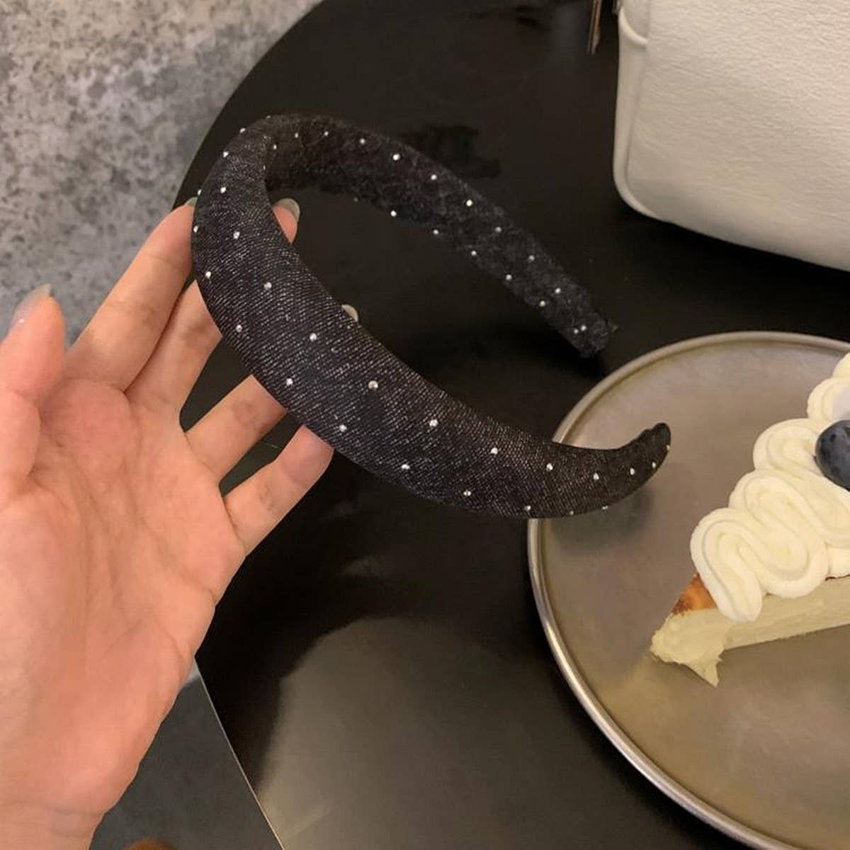 DIAMOND DENIM WIDE BRIM VERSATILE HEADBAND_CWAHA2385