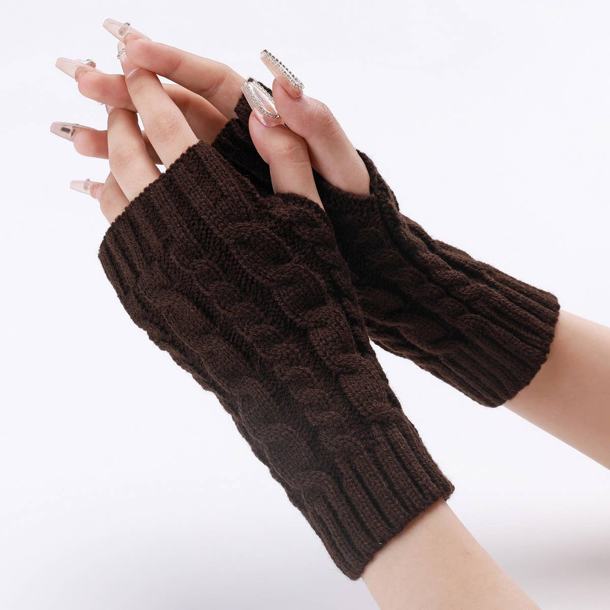 Braided Short Woolen Gloves_Cwag0101