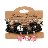 BUTTERFLY FLOWER EYE PENDANT BEADED BRACELET_CWAJE2223