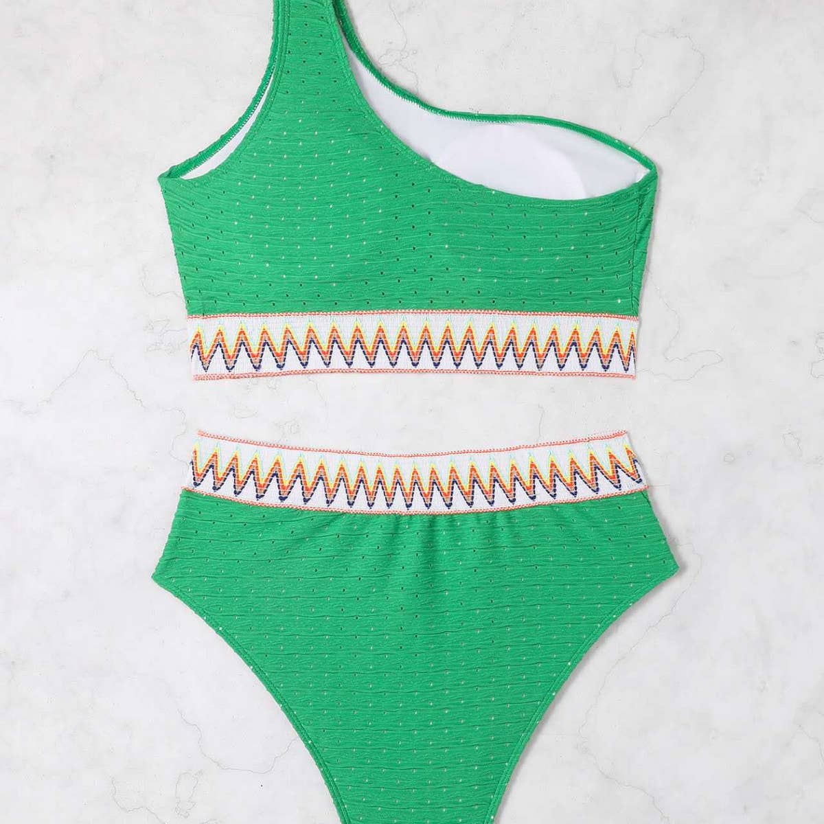 SEXY STRIPED PLUS SIZE SPLIT BIKINI SWIMSUIT_CWMW0212