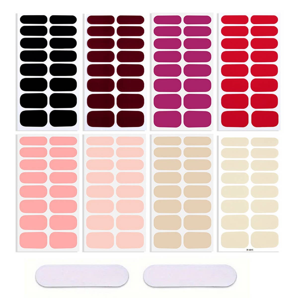 Solid Nail Film Stickers 16Pcs Set_Cwmm11205