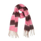 CHUNKY FRINGE STRIPE SCARF WINTER YARN WRAP_CWASC0877
