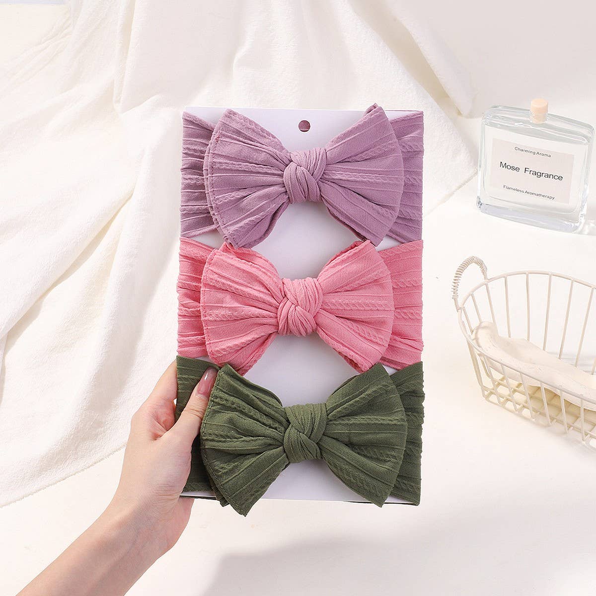 ELASTIC BABY GIRL BOW HEADBANDS 3PCS SET_CWAHA6747
