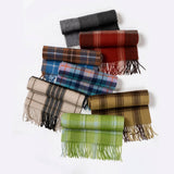 100% WOOL PLAID SCARF UNISEX WARM WINTER WRAP_CWASC2346