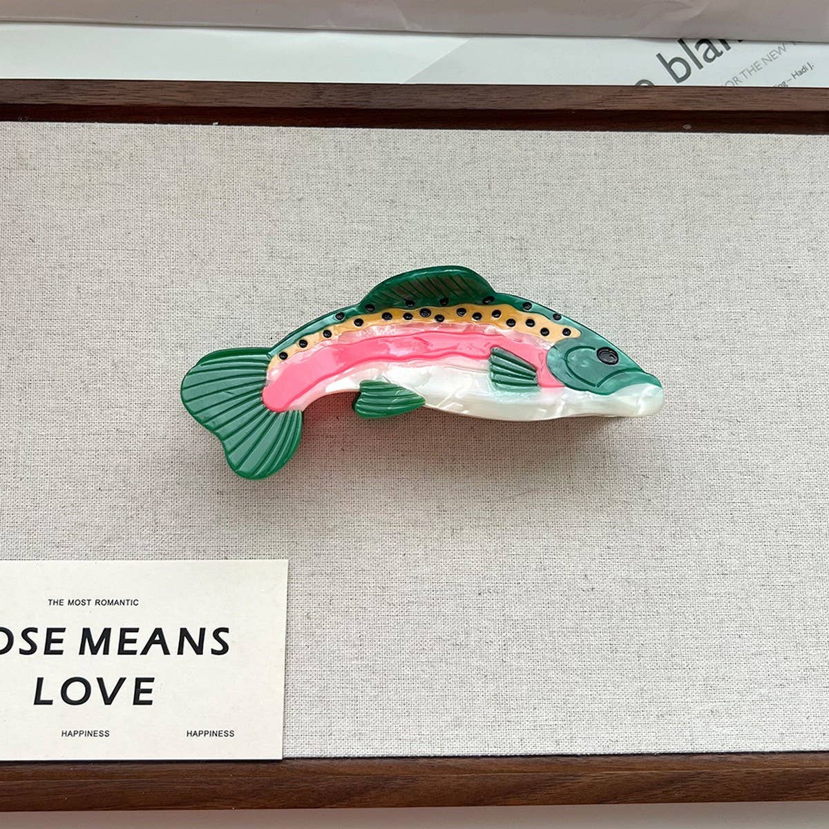 RAINBOW TROUT ACETATE HAIR CLAW CUTE SHARK CLIP_CWAHA5711