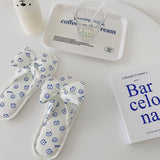 KLEIN BLUE SMILEY BEAR BOW SLIPPERS FOR WOMEN_CWMM2982